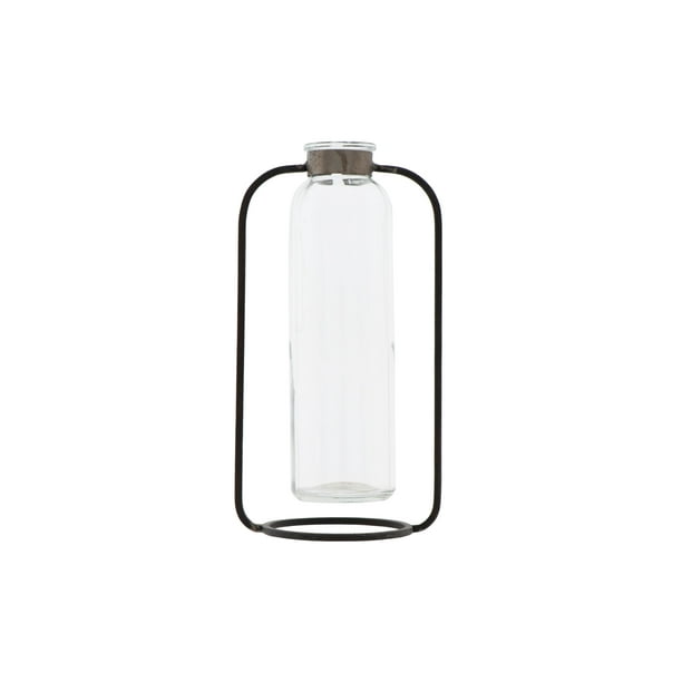Creative Co-op Metal & Wood Stand with Glass Vase & Bird Creative Co-op Metal & Wood Stand with Glass Vase & Bird